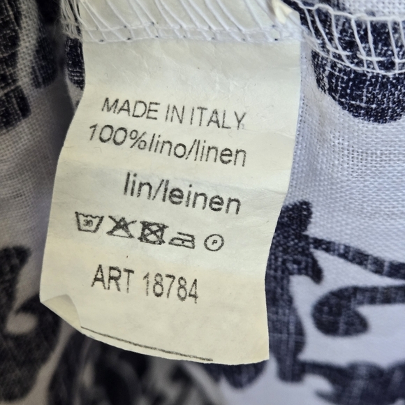 Gigi Moda Italy Sardinia Linen Cap Sleeve Floral Lagenlook Midi Shift Dress O/S - Picture 10 of 13